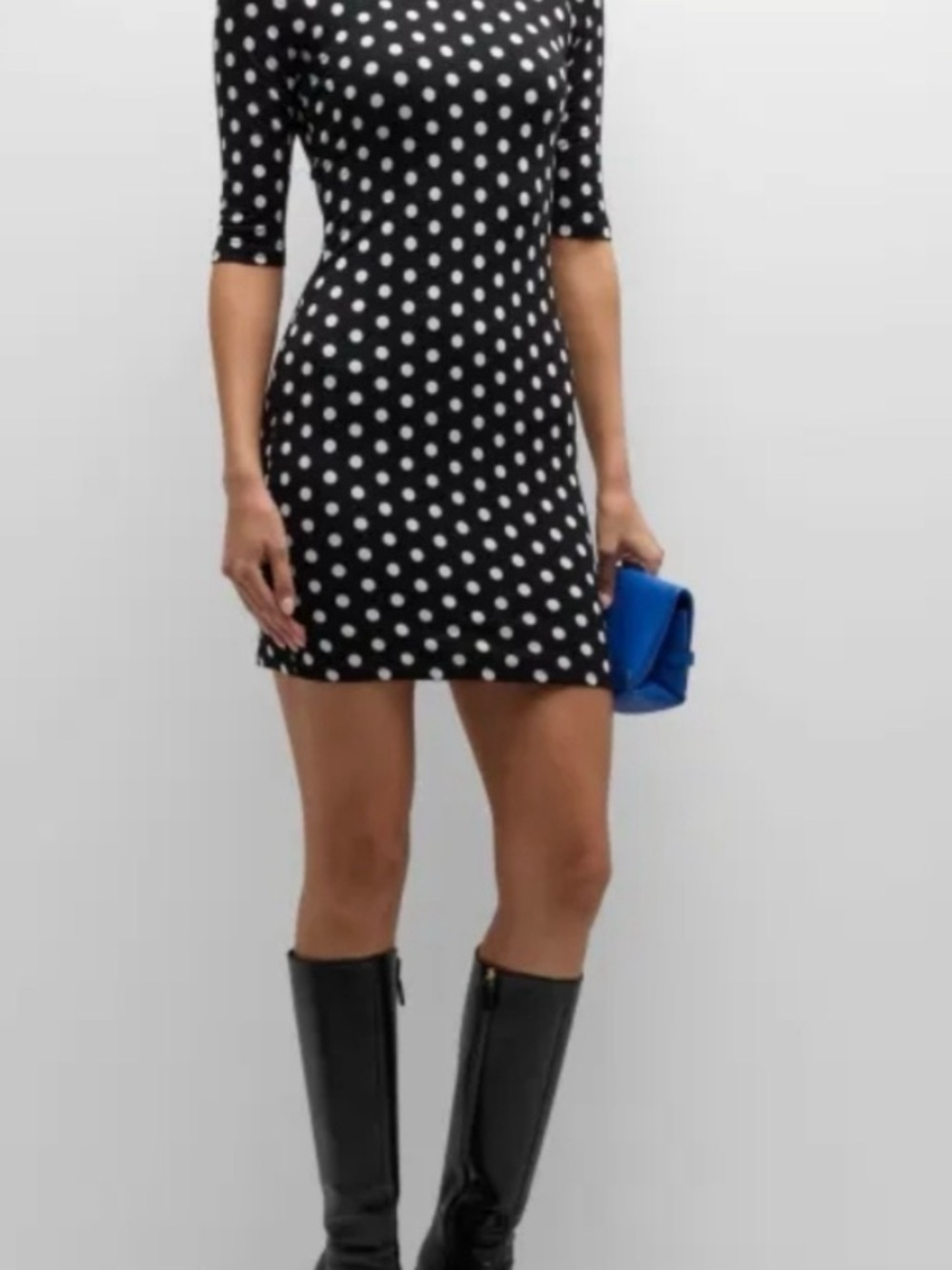 Alice + Olivia Black and White Polka Dot Mini Dress
